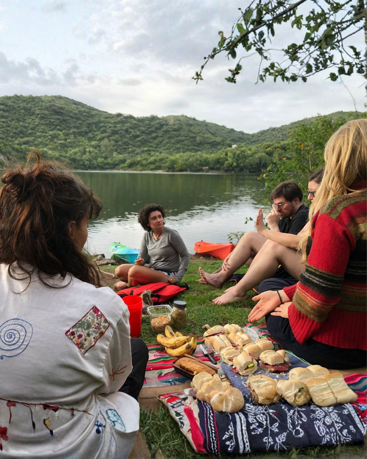 Picnic after kayaking on La Quebrada lake, Río Ceballos, Córdoba